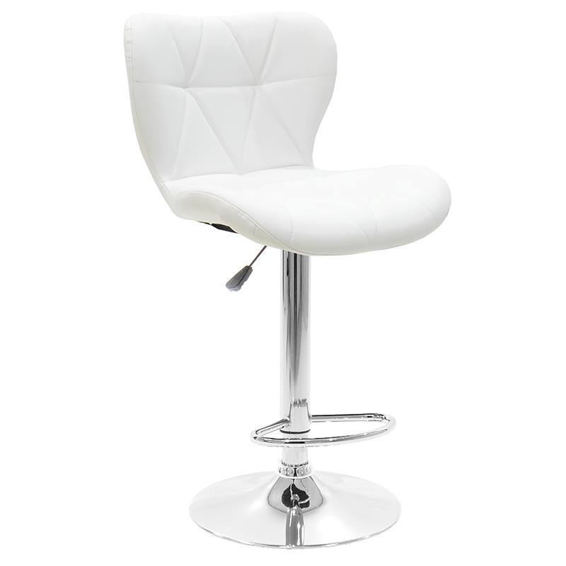 Σκαμπό μπαρ Coozy pakoworld pu σε λευκό χρώμα σκελετός χρωμίου | 2 τμχ