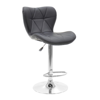 Σκαμπό μπαρ Coozy pakoworld pu σε μαύρο χρώμα σκελετός χρωμίου | 2 τμχ