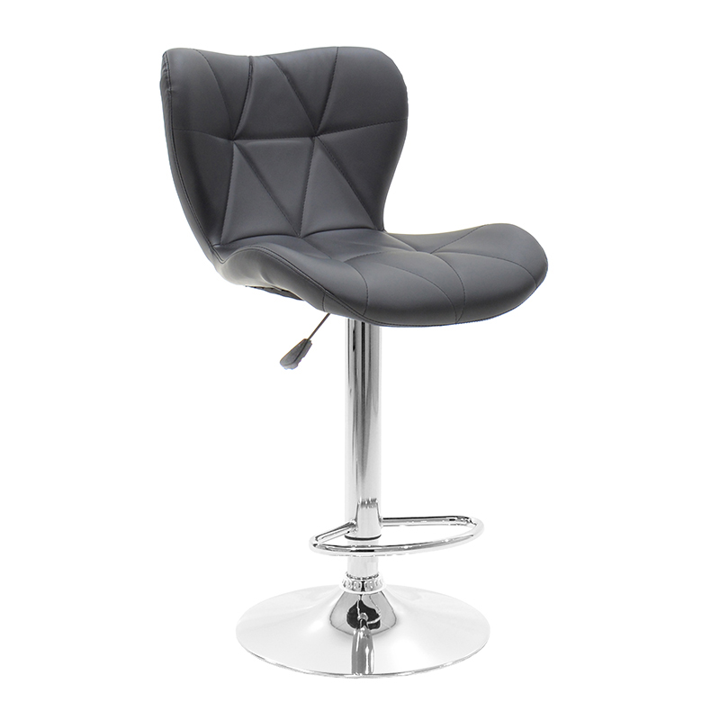 Σκαμπό μπαρ Coozy pakoworld pu σε μαύρο χρώμα σκελετός χρωμίου | 2 τμχ