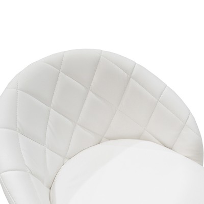 Σκαμπό μπαρ Balina pakoworld πτυσσόμενο λευκό pu-μέταλλο χρωμίου 52x53x109εκ | 2 τμχ