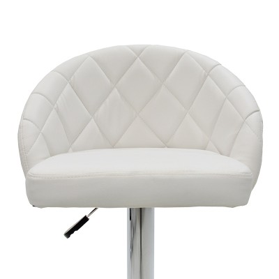 Σκαμπό μπαρ Balina pakoworld πτυσσόμενο λευκό pu-μέταλλο χρωμίου 52x53x109εκ | 2 τμχ