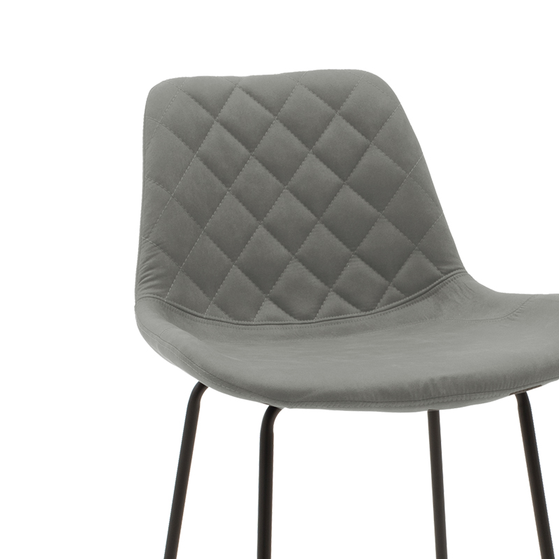 Σκαμπό μπαρ Faith pakoworld αντικέ ανθρακί pu-μαύρο μέταλλο 50x54x104εκ | 2 τμχ