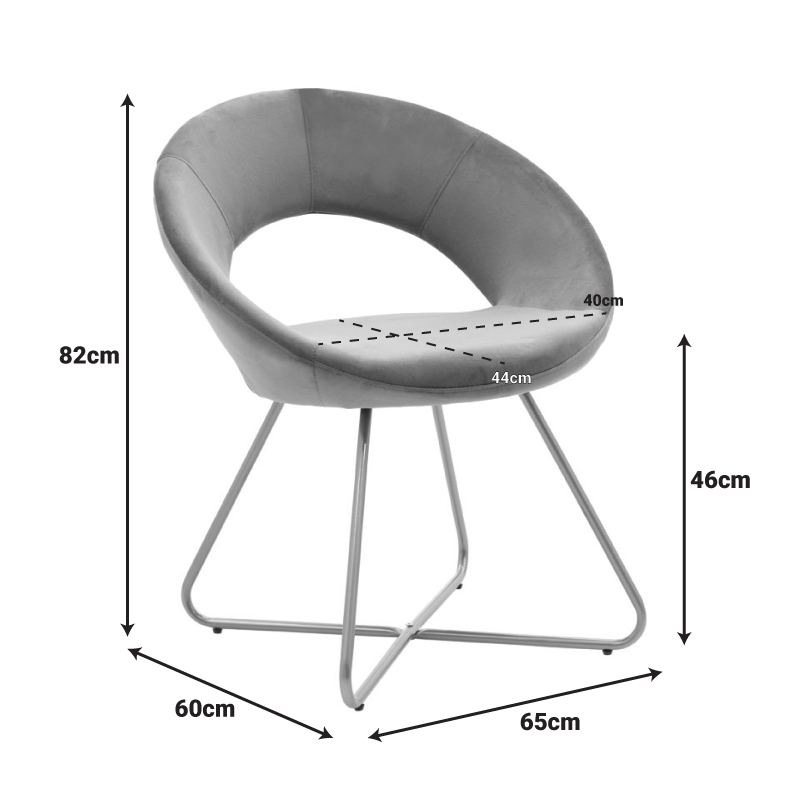Καρέκλα Valentina pakoworld μπεζ βελούδο-χρυσό πόδι 65x60x82εκ
