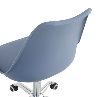 Καρέκλα γραφείου εργασίας Gaston II pakoworld pp-pu σε απόχρωση ανοιχτό μπλε 48x57x77-90εκ