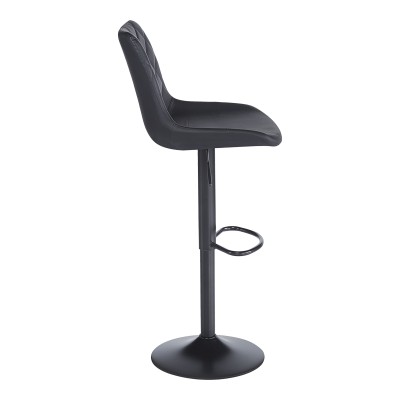 Σκαμπό μπαρ Libra pakoworld pu-μέταλλο σε μαύρη απόχρωση 49x55x115εκ | 2 τμχ