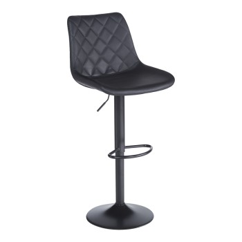 Σκαμπό μπαρ Libra pakoworld pu-μέταλλο σε μαύρη απόχρωση 49x55x115εκ | 2 τμχ