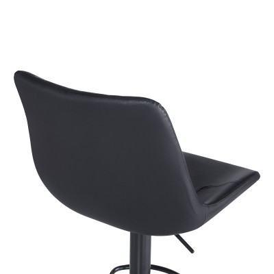 Σκαμπό μπαρ Libra pakoworld pu-μέταλλο σε μαύρη απόχρωση 49x55x115εκ | 2 τμχ