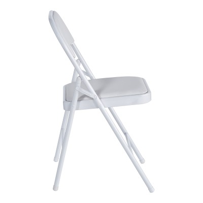 Καρέκλα Niro pakoworld πτυσσόμενη pu-μέταλλο σε λευκή απόχρωση 46x46x79εκ | 4 τμχ