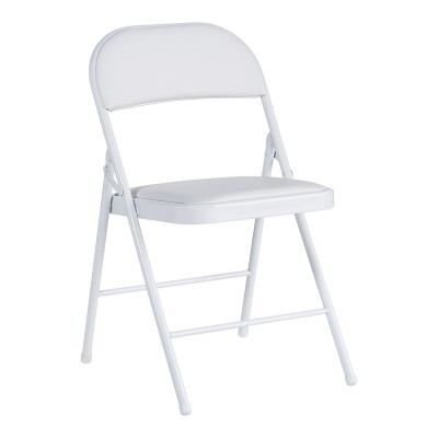 Καρέκλα Niro pakoworld πτυσσόμενη pu-μέταλλο σε λευκή απόχρωση 46x46x79εκ | 4 τμχ