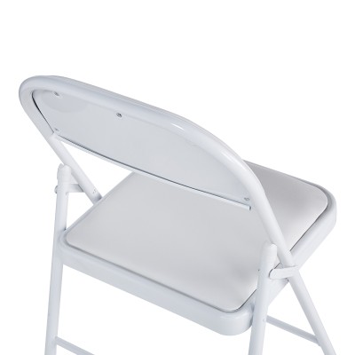 Καρέκλα Niro pakoworld πτυσσόμενη pu-μέταλλο σε λευκή απόχρωση 46x46x79εκ | 4 τμχ