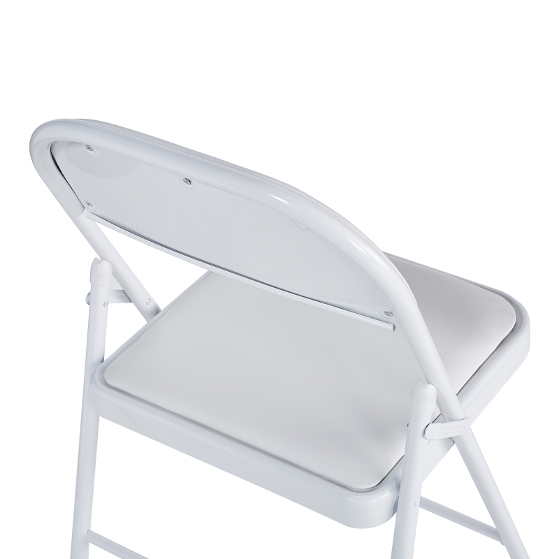 Καρέκλα Niro pakoworld πτυσσόμενη pu-μέταλλο σε λευκή απόχρωση 46x46x79εκ | 4 τμχ