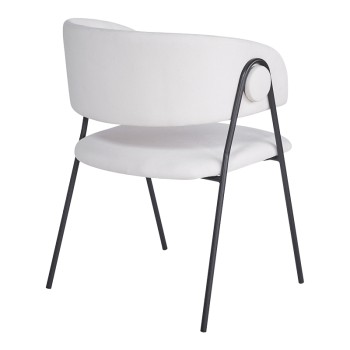 Πολυθρόνα Rachele I pakoworld μπεζ ύφασμα-πόδι μαύρο μέταλλο 52x65x79εκ | 4 τμχ