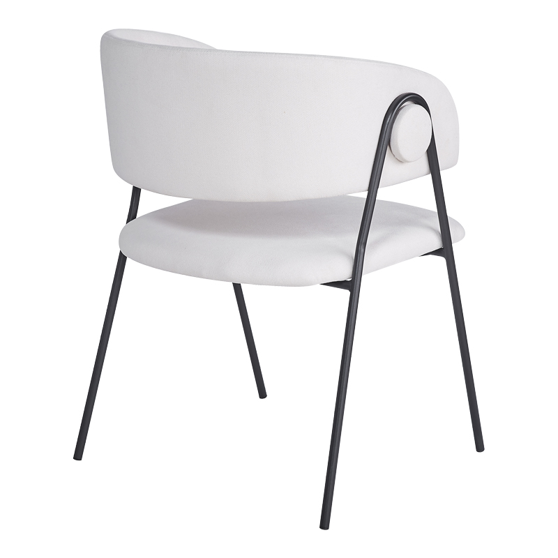 Πολυθρόνα Rachele I pakoworld μπεζ ύφασμα-πόδι μαύρο μέταλλο 52x65x79εκ | 4 τμχ