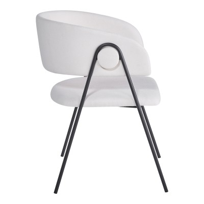 Πολυθρόνα Rachele I pakoworld μπεζ ύφασμα-πόδι μαύρο μέταλλο 52x65x79εκ | 4 τμχ