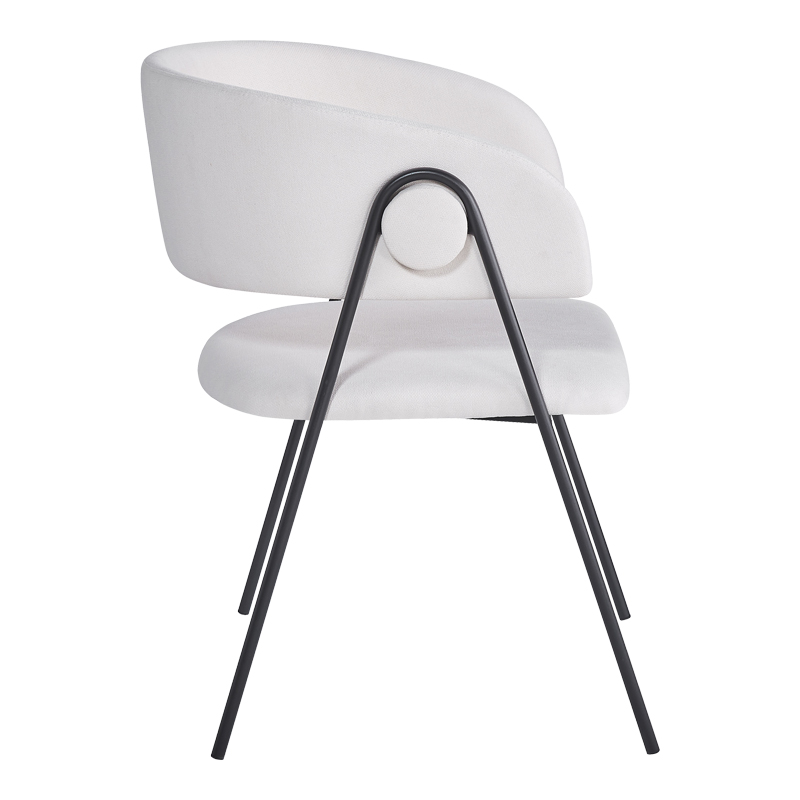 Πολυθρόνα Rachele I pakoworld μπεζ ύφασμα-πόδι μαύρο μέταλλο 52x65x79εκ | 4 τμχ