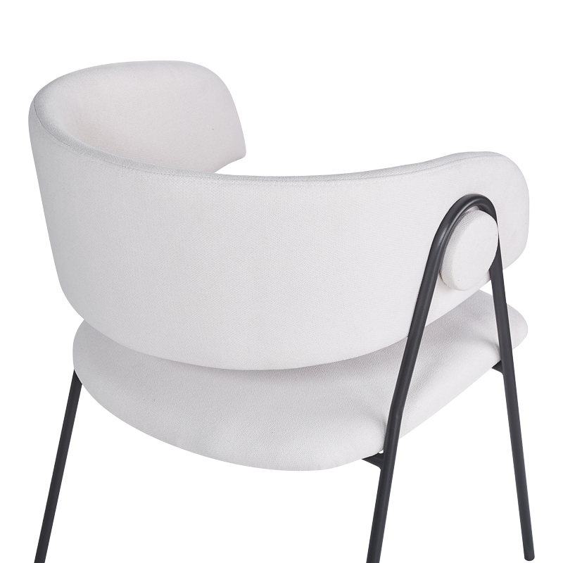 Πολυθρόνα Rachele I pakoworld μπεζ ύφασμα-πόδι μαύρο μέταλλο 52x65x79εκ | 4 τμχ