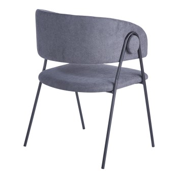 Πολυθρόνα Rachele I pakoworld ανθρακί ύφασμα-πόδι μαύρο μέταλλο 52x65x79εκ | 4 τμχ