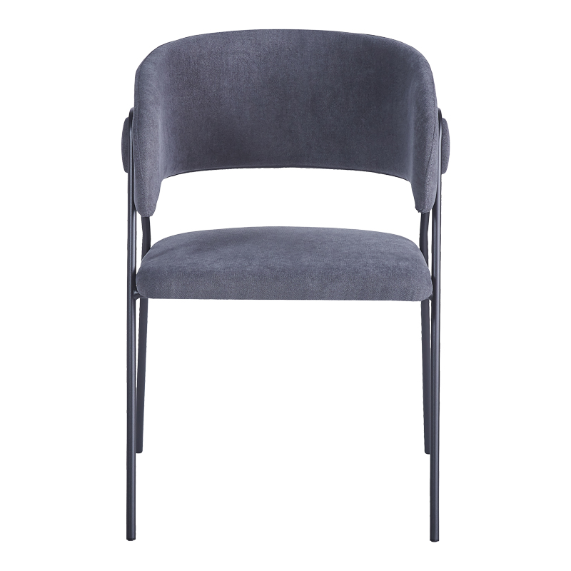 Πολυθρόνα Rachele I pakoworld ανθρακί ύφασμα-πόδι μαύρο μέταλλο 52x65x79εκ | 4 τμχ