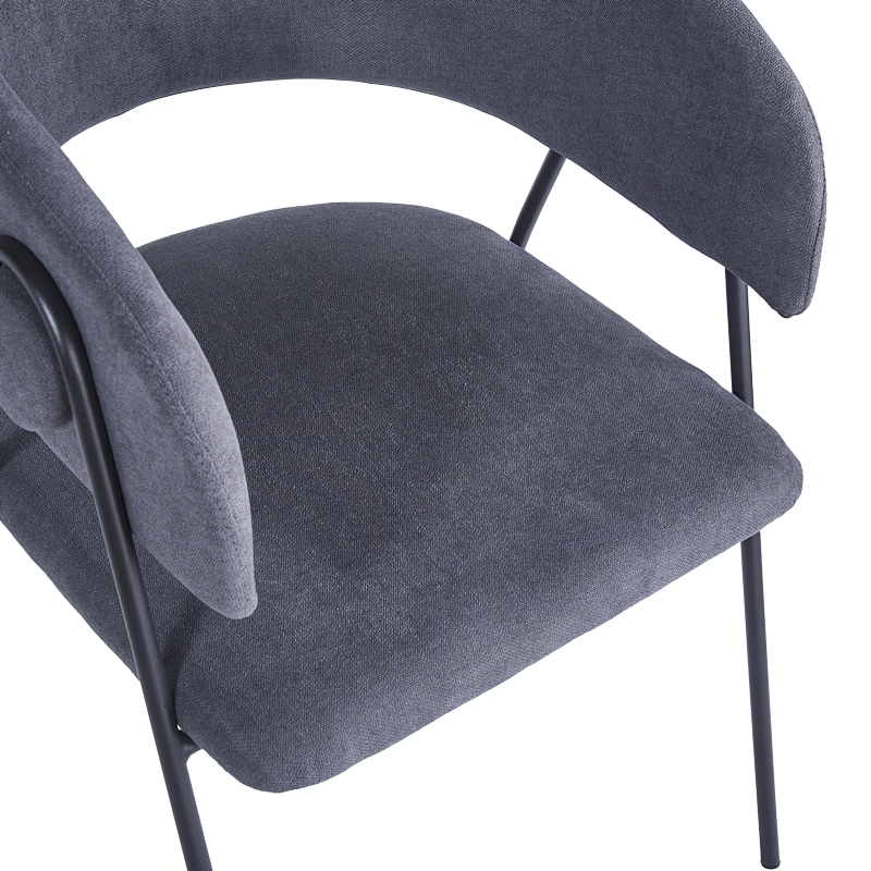 Πολυθρόνα Rachele I pakoworld ανθρακί ύφασμα-πόδι μαύρο μέταλλο 52x65x79εκ | 4 τμχ