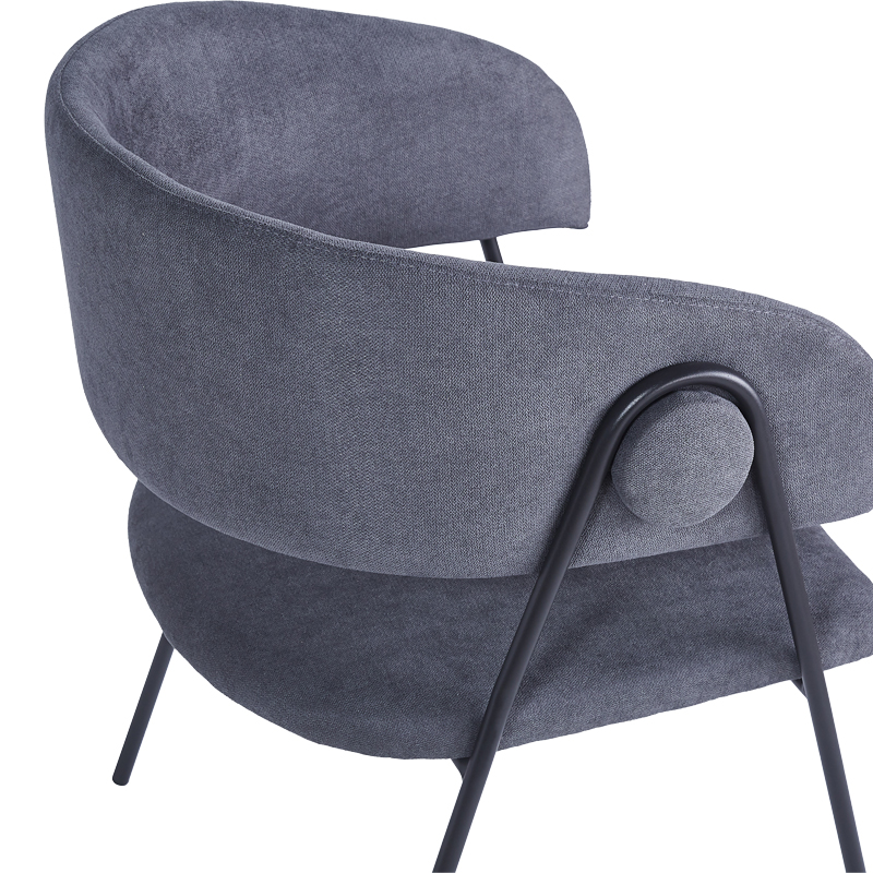 Πολυθρόνα Rachele I pakoworld ανθρακί ύφασμα-πόδι μαύρο μέταλλο 52x65x79εκ | 4 τμχ