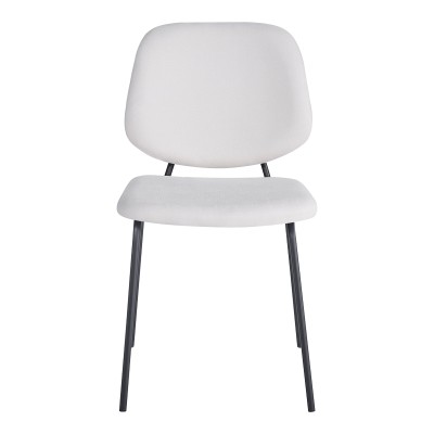 Καρέκλα Pietro I pakoworld μπεζ ύφασμα-πόδι μαύρο μέταλλο 45x55x82.5εκ | 4 τμχ