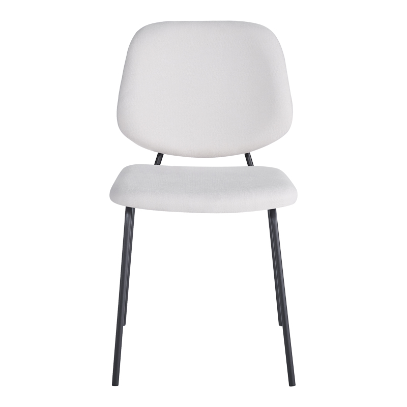 Καρέκλα Pietro I pakoworld μπεζ ύφασμα-πόδι μαύρο μέταλλο 45x55x82.5εκ | 4 τμχ