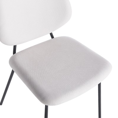 Καρέκλα Pietro I pakoworld μπεζ ύφασμα-πόδι μαύρο μέταλλο 45x55x82.5εκ | 4 τμχ