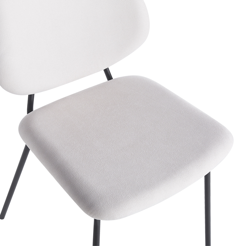 Καρέκλα Pietro I pakoworld μπεζ ύφασμα-πόδι μαύρο μέταλλο 45x55x82.5εκ | 4 τμχ