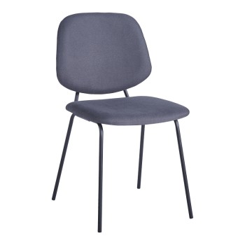 Καρέκλα Pietro I pakoworld ανθρακί ύφασμα-πόδι μαύρο μέταλλο 45x55x82.5εκ | 4 τμχ