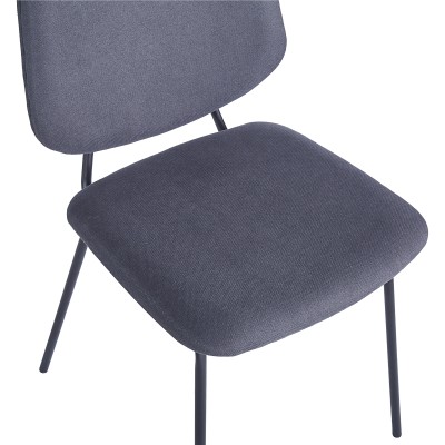 Καρέκλα Pietro I pakoworld ανθρακί ύφασμα-πόδι μαύρο μέταλλο 45x55x82.5εκ | 4 τμχ