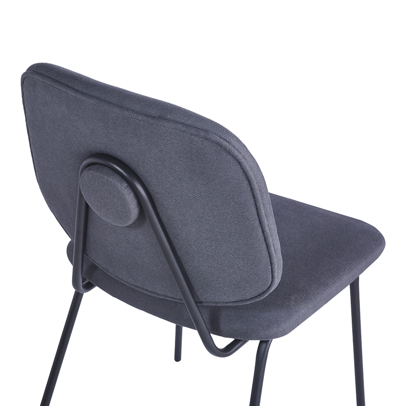 Καρέκλα Pietro I pakoworld ανθρακί ύφασμα-πόδι μαύρο μέταλλο 45x55x82.5εκ | 4 τμχ