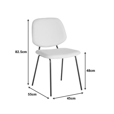 Καρέκλα Pietro I pakoworld ανθρακί ύφασμα-πόδι μαύρο μέταλλο 45x55x82.5εκ | 4 τμχ