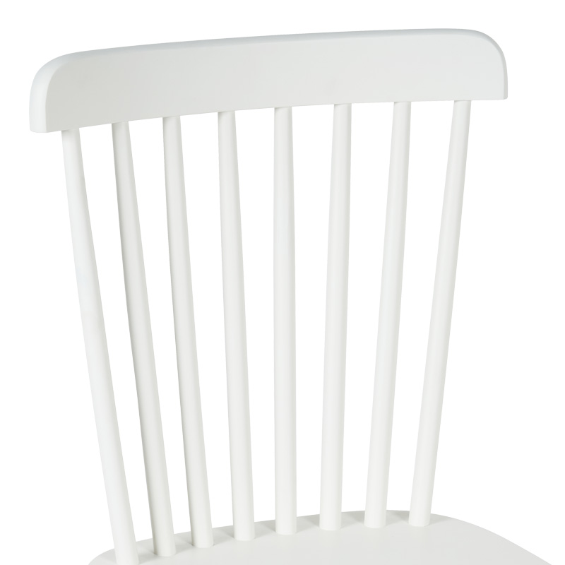 Καρέκλα Melia pakoworld rubberwood σε λευκή απόχρωση 45x51x87εκ | 4 τμχ