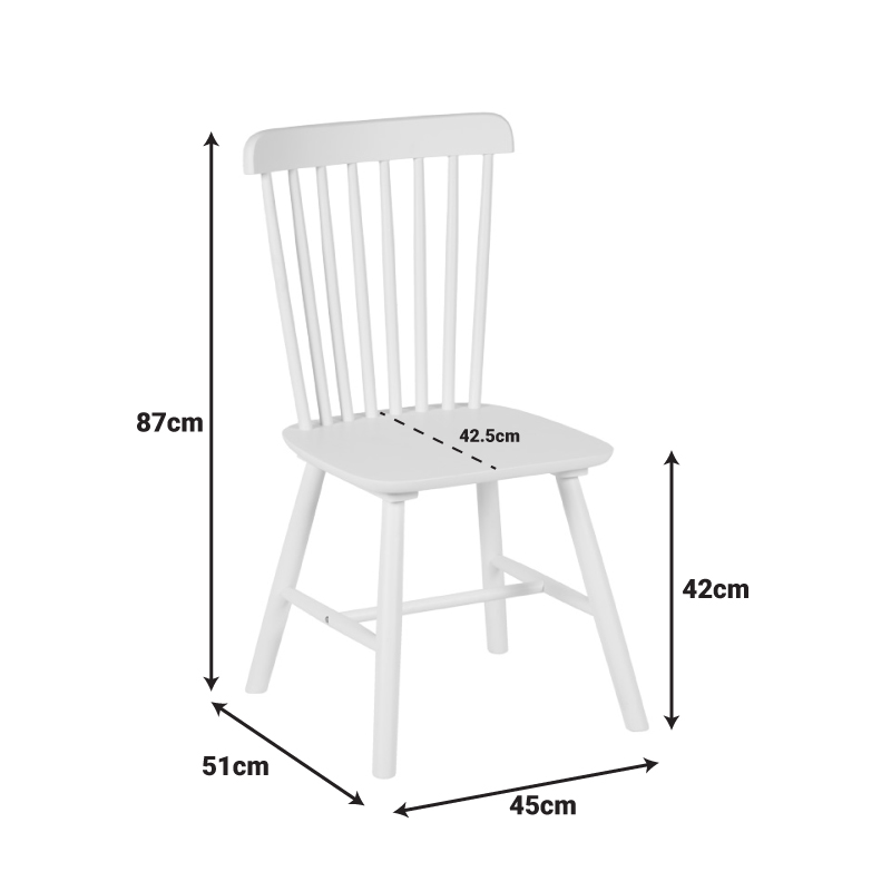 Καρέκλα Melia pakoworld rubberwood σε λευκή απόχρωση 45x51x87εκ | 4 τμχ