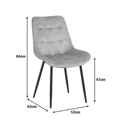 Καρέκλα Berne pakoworld βελούδο σε φυστικί απόχρωση 53x62x84εκ | 4 τμχ