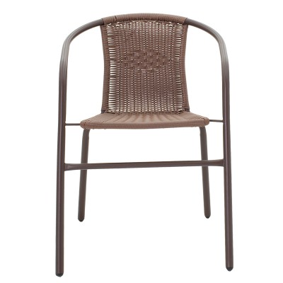 Πολυθρόνα Obbi pakoworld μέταλλο-pe καφέ 53x59x72εκ