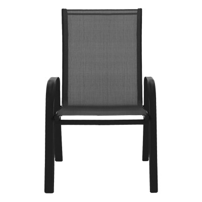 Πολυθρόνα Calan pakoworld μέταλλο μαύρο-textilene μαύρο 54x74x91εκ