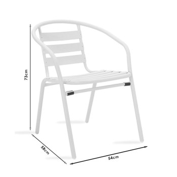 Πολυθρόνα Tade pakoworld στοιβαζόμενη μέταλλο μαύρο 54x58x73εκ