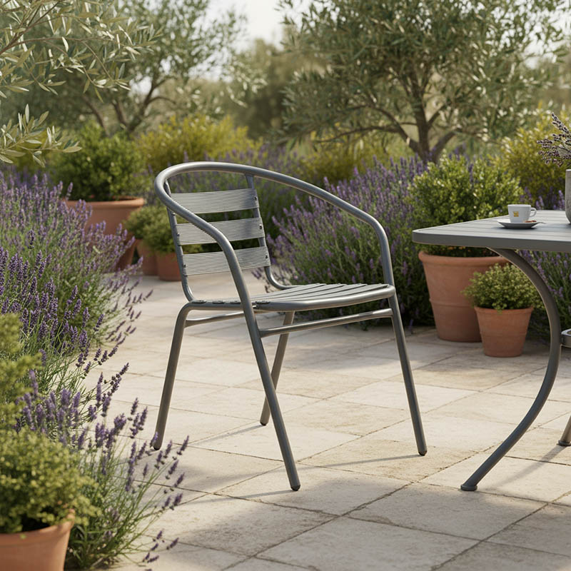 Πολυθρόνα Tade pakoworld μέταλλο ανθρακί 54x58x73εκ