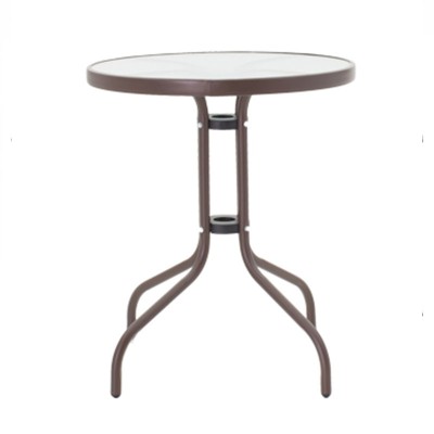 Tραπεζαρία Obbi-Watson pakoworld σετ 3τεμ καφέ μέταλλο-pe Φ60x70εκ