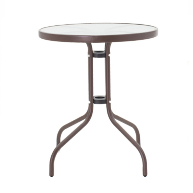 Tραπεζαρία Obbi-Watson pakoworld σετ 3τεμ καφέ μέταλλο-pe Φ60x70εκ