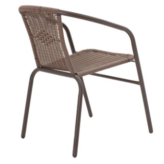 Tραπεζαρία Obbi-Watson pakoworld σετ 3τεμ καφέ μέταλλο-pe Φ60x70εκ