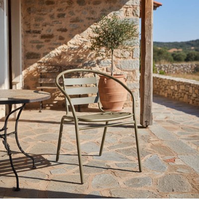 Πολυθρόνα Tade pakoworld μέταλλο σαμπανιζέ 54x58x73εκ