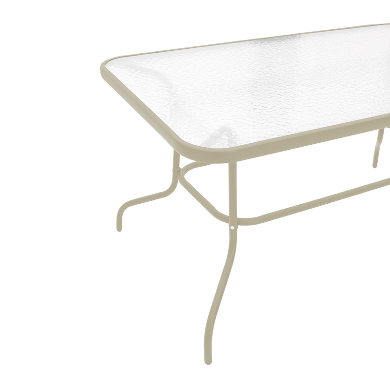 Τραπέζι Valor pakoworld μέταλλο σαμπανιζέ-γυαλί 110x60x70εκ