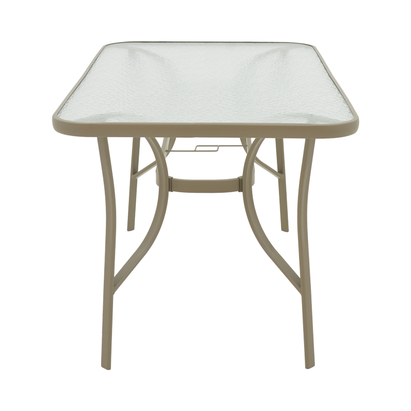 Τραπέζι Ensure pakoworld μέταλλο σαμπανιζέ-γυαλί 140x80x70εκ