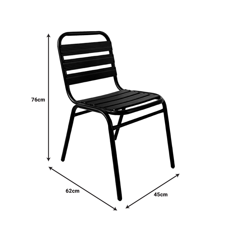 Τραπεζαρία Sussie- Watson pakoworld σετ 3τεμ μέταλλο μαύρο-γυαλί Φ60x70εκ