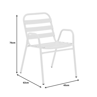 Τραπεζαρία Watson-Sussie pakoworld σετ 3τεμ μέταλλο λευκό- γυαλί 70x70x70εκ