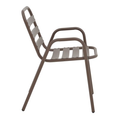 Τραπεζαρία Watson-Sussie pakoworld σετ 3τεμ μέταλλο καφέ-γυαλί 70x70x70εκ