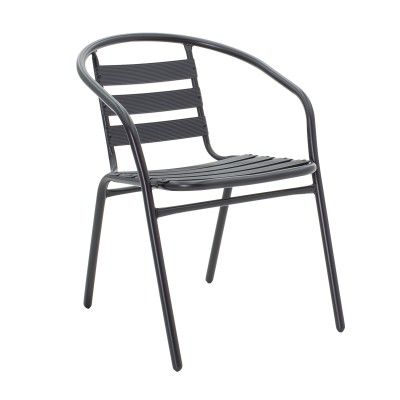 Τραπεζαρία Vergo-Tade pakoworld 3τεμ μαύρο μέταλλο Φ60x70εκ