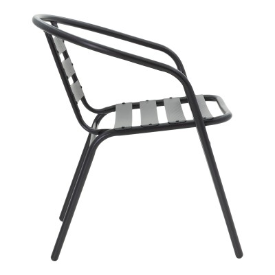 Τραπεζαρία Vergo-Tade pakoworld 3τεμ μαύρο μέταλλο Φ60x70εκ